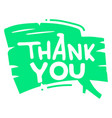 thank you message in hand drawn comic bubble style vector image