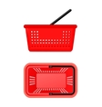 two views of supermarket basket vector image