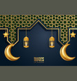 eid mubarok greeting card with islamic ornament vector image
