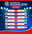 Fifa world cup russia 2018 group a fixture Vector Image