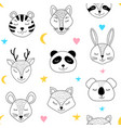 pattern with sleepng animals vector image