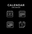 set line icons of calendar vector image vector image