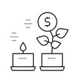 money growth plant line icon vector image