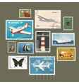 postage stamps collection vector image
