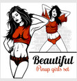 pretty pin up girl on white vector image