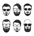 hipster face on a white background bearded man vector image