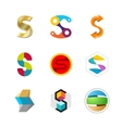 letter s logo set color icon templates design vector image