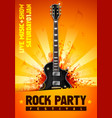 rock festival flyer design template with guitar vector image vector image