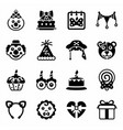 birthday icon set vector image