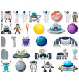 set of stickers with solar system objects isolated vector image vector image