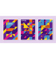 set abstract retro graphic design covers vector image