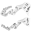 two music chord styles flowing vector image vector image