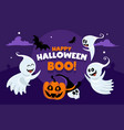 halloween cartoon ghosts poster vector image
