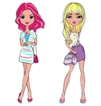 set pop art girls vector image