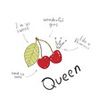 slogan graphic with a cherry vector image