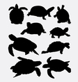 turtle and tortoise animal silhouette vector image vector image