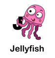 alphabet letter j-jellyfish vector image vector image