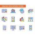 set online education symbols collection e vector image