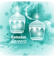 watercolor blue ramadan kareem vector image vector image