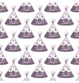 watercolor seamless pattern with teepee vector image