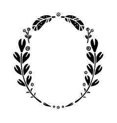 cutout silhouette folk frame with copy spase vector image vector image