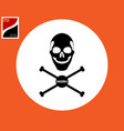 skull silhouette with bones vector image vector image