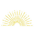 sunshine in vintage line style dashed light rays vector image vector image