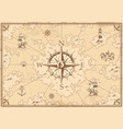vintage monochrome treasure map concept vector image vector image