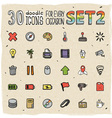 30 colorful doodle icons set 2 vector image vector image
