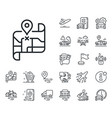 map line icon road trip sign plane supply chain vector image