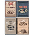 professional fishing store and camp retro posters vector image