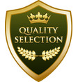 quality selection gold shield vector image vector image