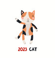 cute cartoon cat 2023 vietnamese zodiac sign vector image vector image