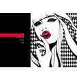 fashion portrait young elegant woman colored vector image vector image