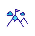 mountain icon isolated contour symbol vector image