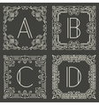 set of floral and geometric monogram logos vector image