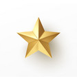 realistic 3d golden star isolated on white vector image
