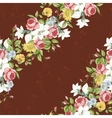 seamless pattern with vintage wildflowers vector image
