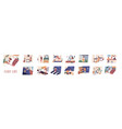 set everyday leisure and work activities vector image