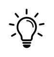 simple light bulb globe line art icon vector image