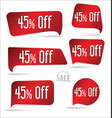 45 percent off red sticker collection vector image