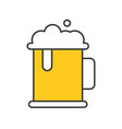 beer mug thin line icon gastronomy set vector image