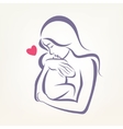 mom and baby stylized symbol outlined sketch vector image vector image