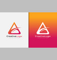 abstract initial letter a with orange triangle vector image vector image