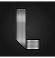 letter metal chrome ribbon - l vector image