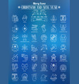 outline icons christmas and new year vector image vector image