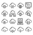cloud computing network icons set line style vector image