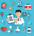 flat health care and medical research background vector image