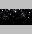 silver glitter confetti with glow lights on black vector image