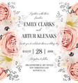 wedding floral watercolor invite invitation save vector image